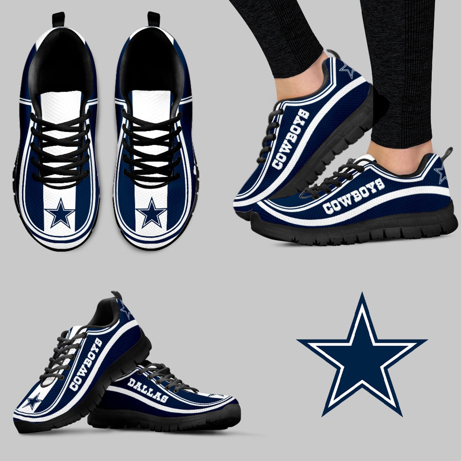 Dallas Cowboys Custom Sneaker Dallas Cowboys Shoes Sport | Etsy