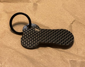 Einkaufschip Einkaufswagenlöser Schlüsselanhänger aus Carbon Kohlefaser schwarz Abziehbar Lümmel mit Schlüsselring