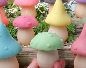 Mystery Mushroom Pastel Soy Candle / Home Decor / Cute Room Decor