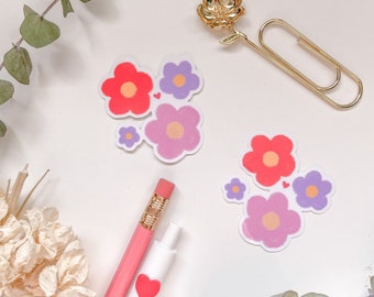 Flowers Heart MATTE Glossy Sticker | Plant Flower Love Art | Small Business | Bullet Journal | Stationery | Crafts | Notebook