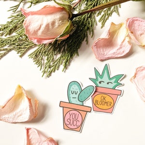 Assortiment de plantes sassy succulentes cactus autocollants faits à la main | Bullet Journal | Papeterie | Artisanat | carnet de notes