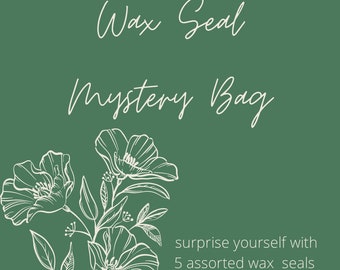 Wax Seal Mystery Bag Assortment (5-pack) | Handmade Envelope Stamps | Stationery | Wedding Invitations | Wax Seal