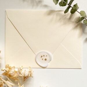Autocollants de tampon de cire à cacheter en feuille d’or (paquet de 5) | Timbres d’enveloppe faits à la main | Papeterie | Invitations de mariage | Cachet de cire