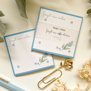 Forget-Me-Not Floral Minimal Post-it® Notes Study Stationery Sticky Notes Planner Journal Notebook School Supplies image 1