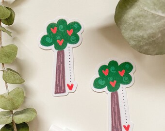 Love Tree Heart MATTE Glossy Sticker | Plant Flower Valentine’s Art | Small Business | Bullet Journal | Stationery | Crafts | Notebook