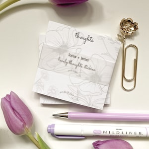 Floral Minimal Post-it® Notes | Study | Stationery | Sticky Notes | Planner | Journal | Notebook | School Supplies