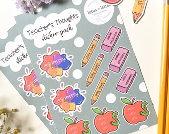 Teacher Theme Stickers and Sheets | Educator | Student | Bullet Journal | Notebook Stickers | Stationery | Crafts