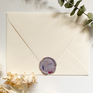 Autocollants de tampon de cire à cacheter Blooms (paquet de 5) | Timbres d’enveloppe faits à la main | Papeterie | Invitations de mariage | Cachet de cire