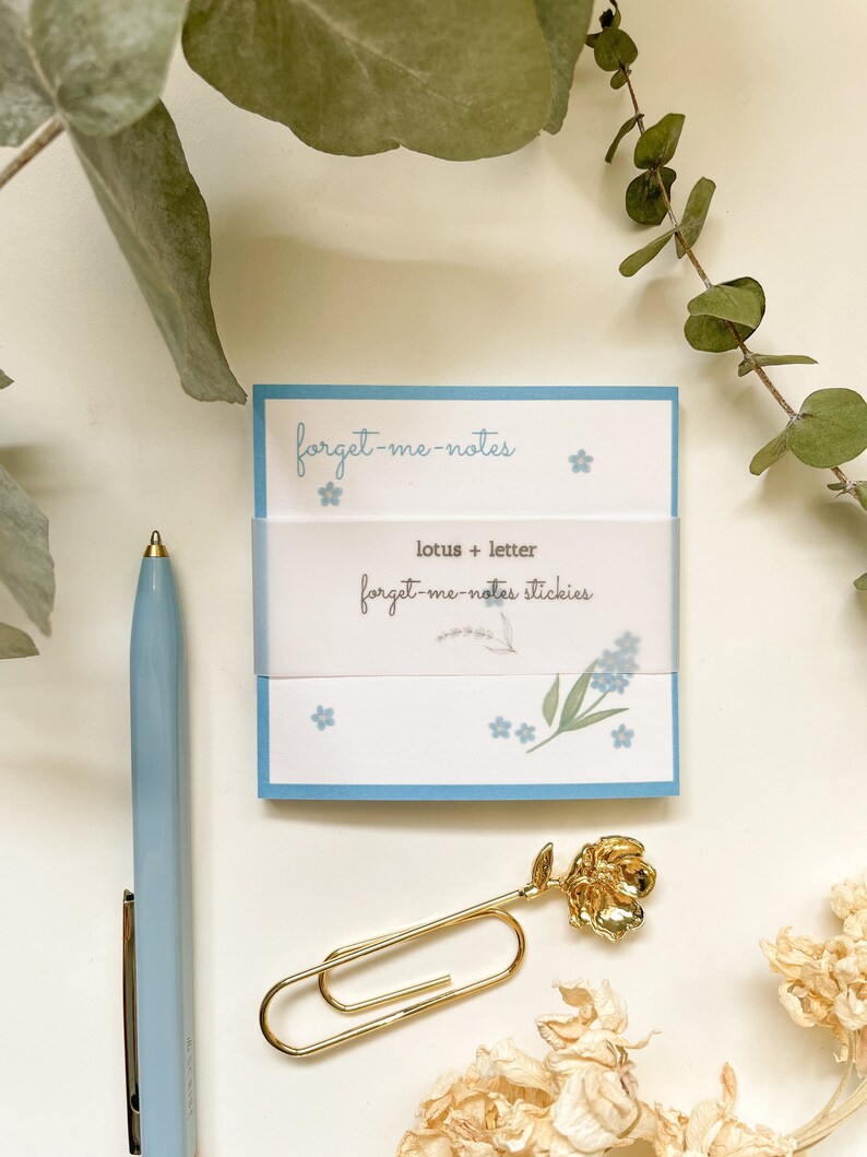 Forget-Me-Not Floral Minimal Post-it® Notes Study Stationery Sticky Notes Planner Journal Notebook School Supplies image 3