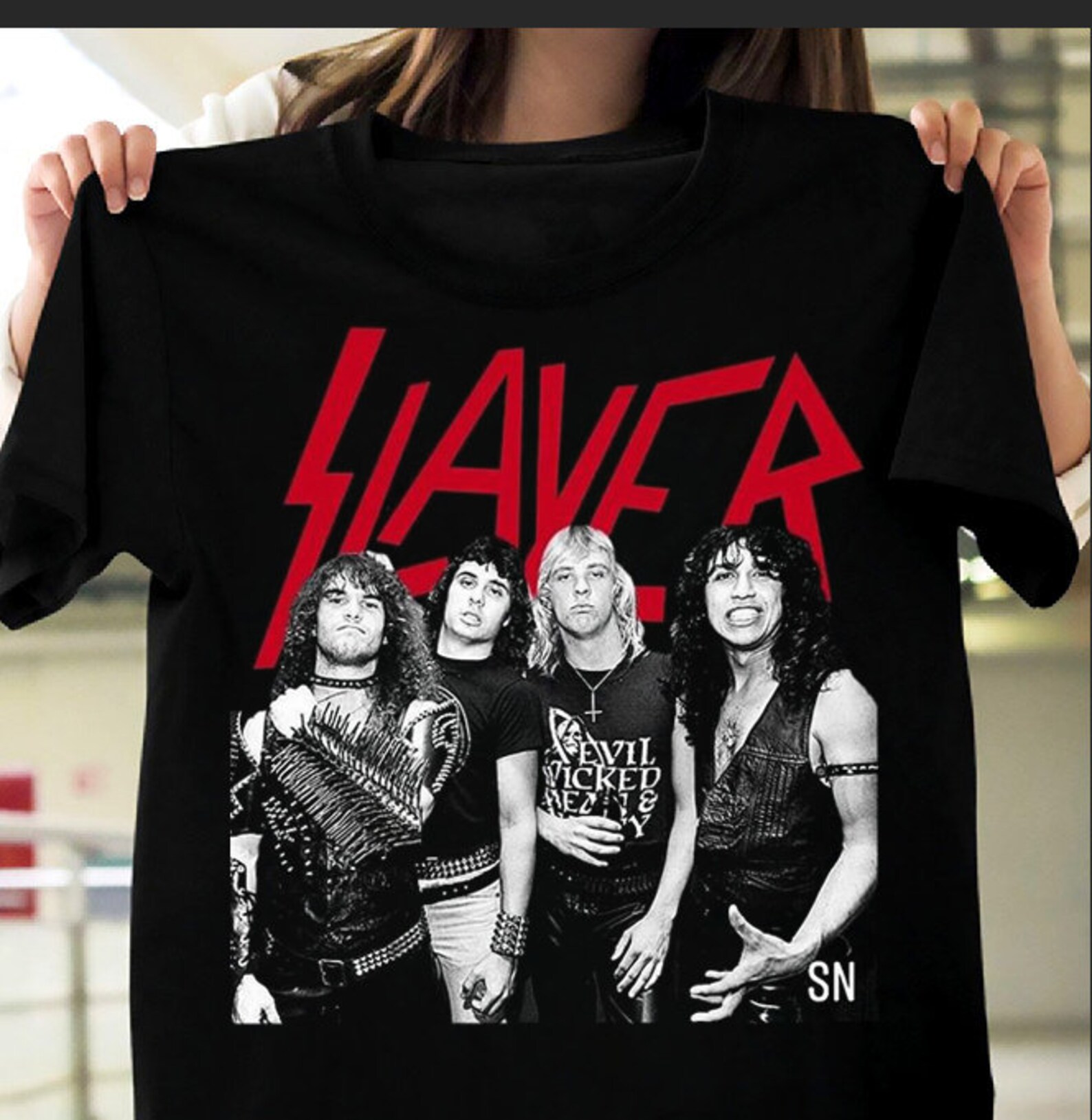 Graphic TShirt Slayer Band Members In The Concert Slayer Etsy