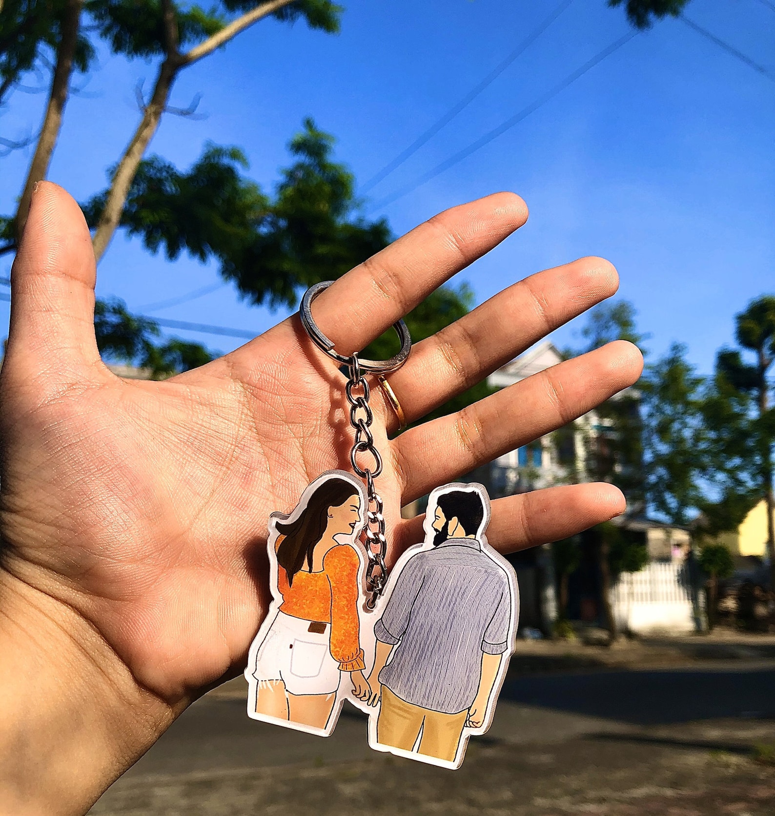 Custom Portrait Keychain Personalized Portrait Keyring / Etsy