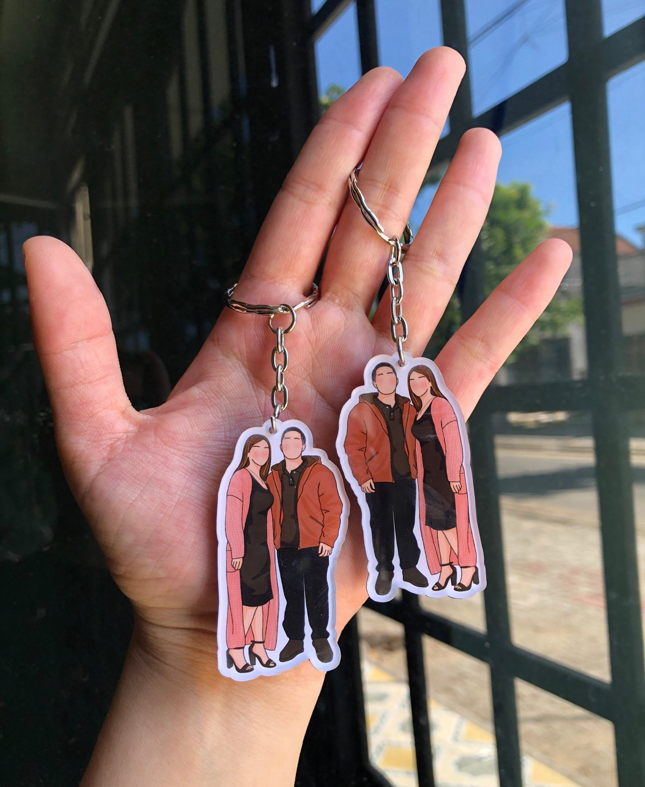 Custom Portrait Keychain Personalized Portrait Keyring / Etsy