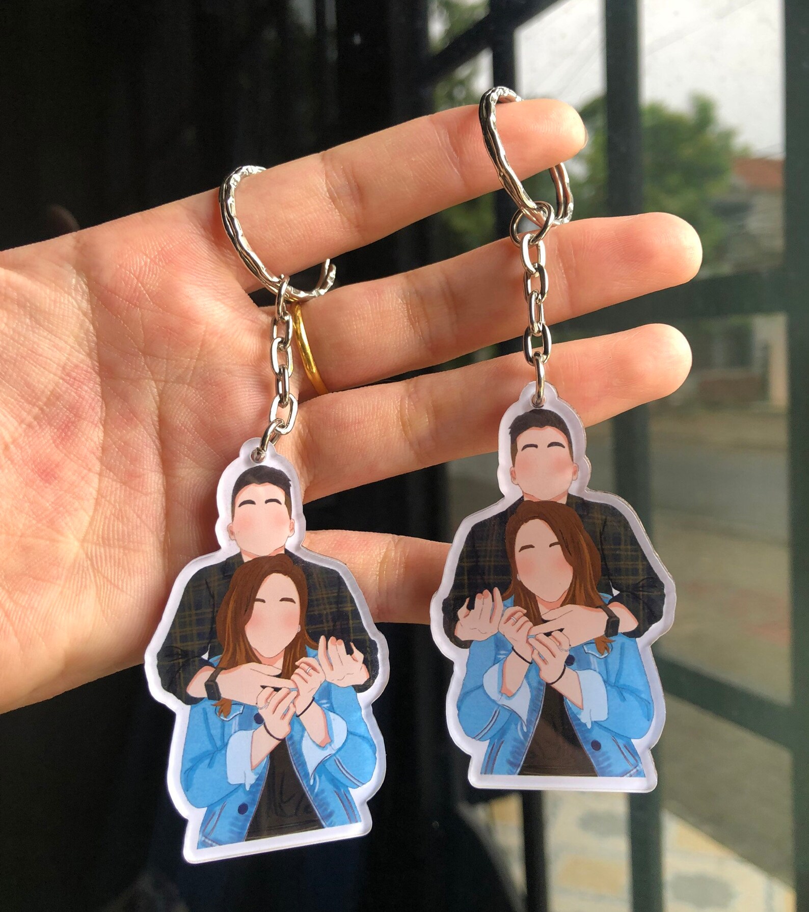 Custom Portrait Keychain Personalized Portrait Keyring / Etsy