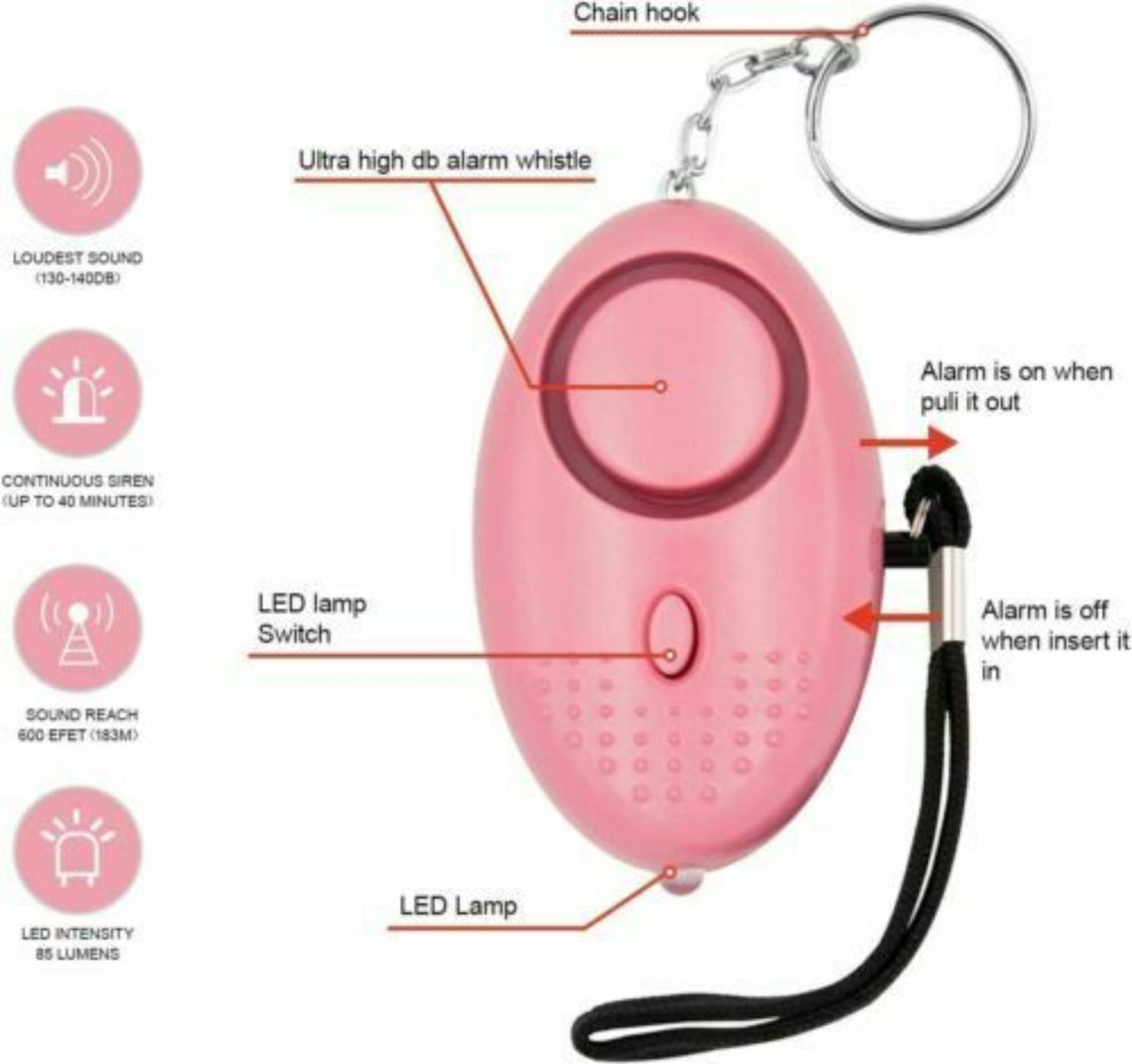 Security Loud Alarm Keyring Personal Panic Rape Attack Safety Etsy
