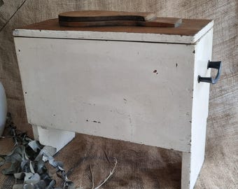 Vintage shoe shine box with Vintage brushes and accessories