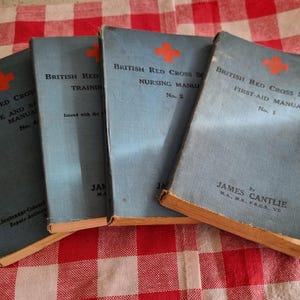 Vintage set of four British Red Cross Society first aid manuals
