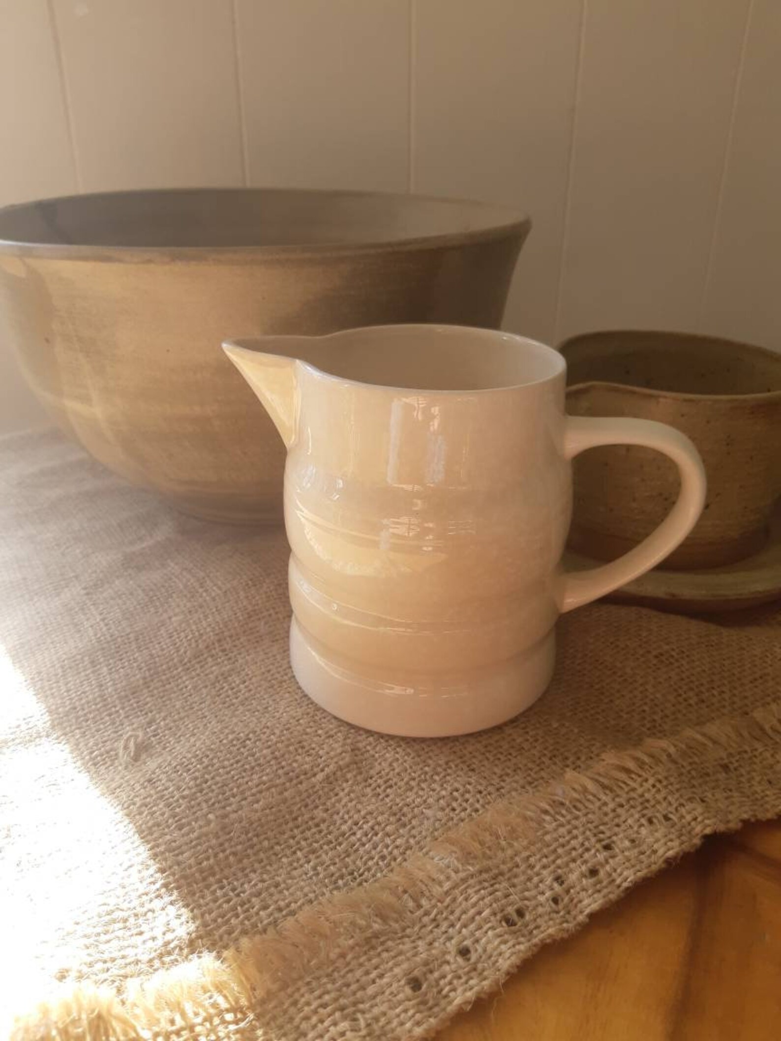 Vintage Cream Ceramic Jug. Made in England.farmhouse Kitchen. Etsy