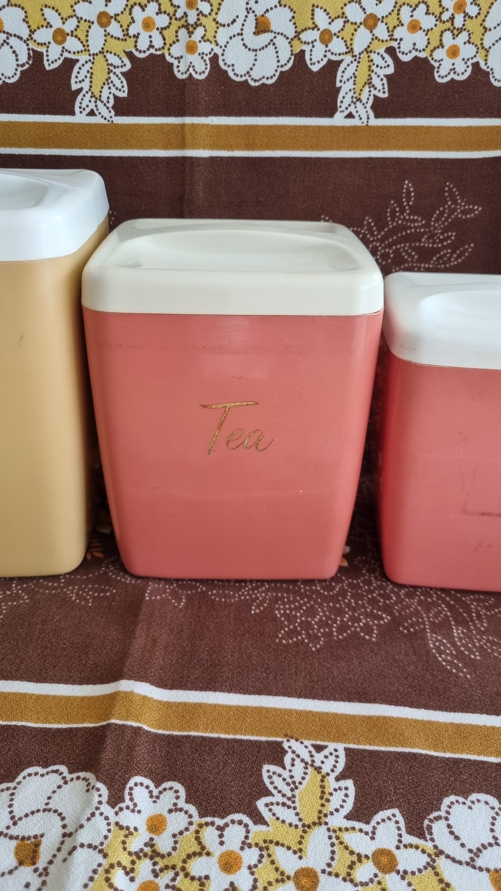 ヴィンテージNally Ware ナリーウェアキャニスター4点GREE·͜· ♡ ヴィンテージNally Ware ナリーウェアキャニスター4点GREE·͜