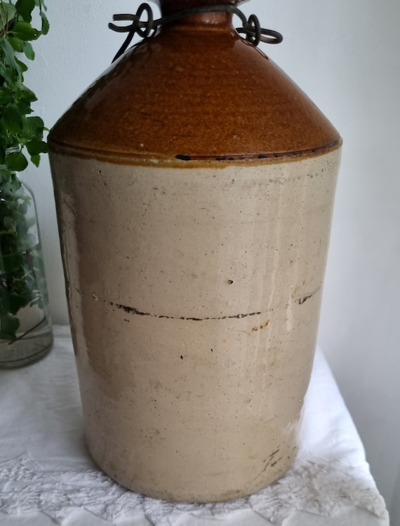 プリンスマチャベリ⭐ANTIQUE　BOTTLE Vintage Sharpe Bros Large Stoneware Bottle - Etsy