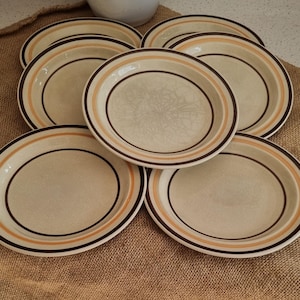 Set of seven vintage Countryside Stoneware collection side plates
