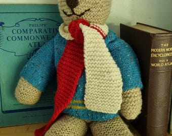 Vintage knitted teddy bear