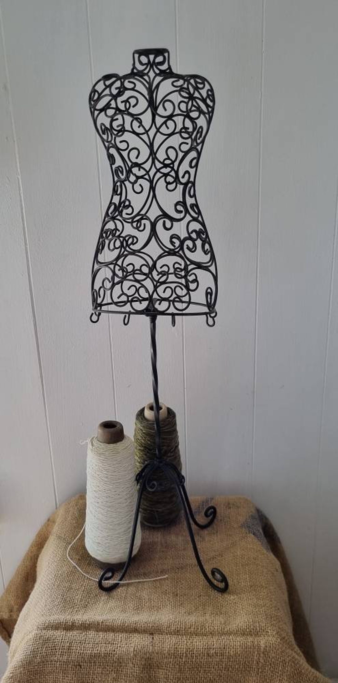 Large Vintage Black Wire Mannequin Stand Etsy