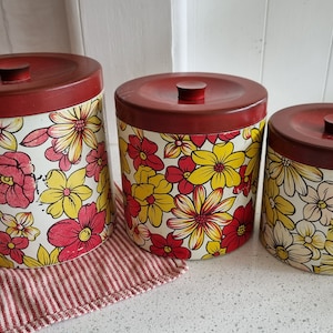 Vintage set of 3 bakelite cannisters