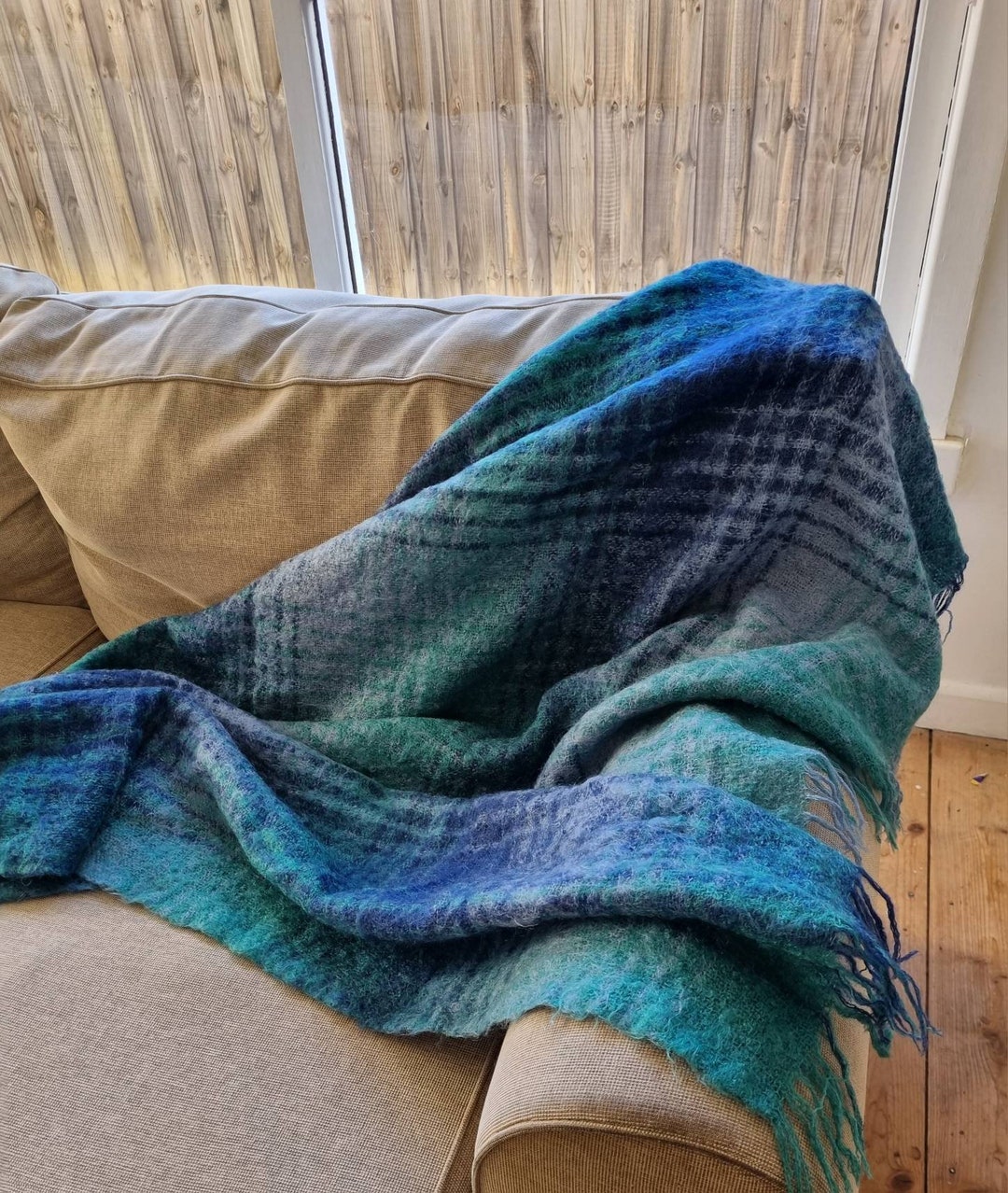 Stunning St Albans Vintage Mohair Throw Blanket in Blue and Etsy