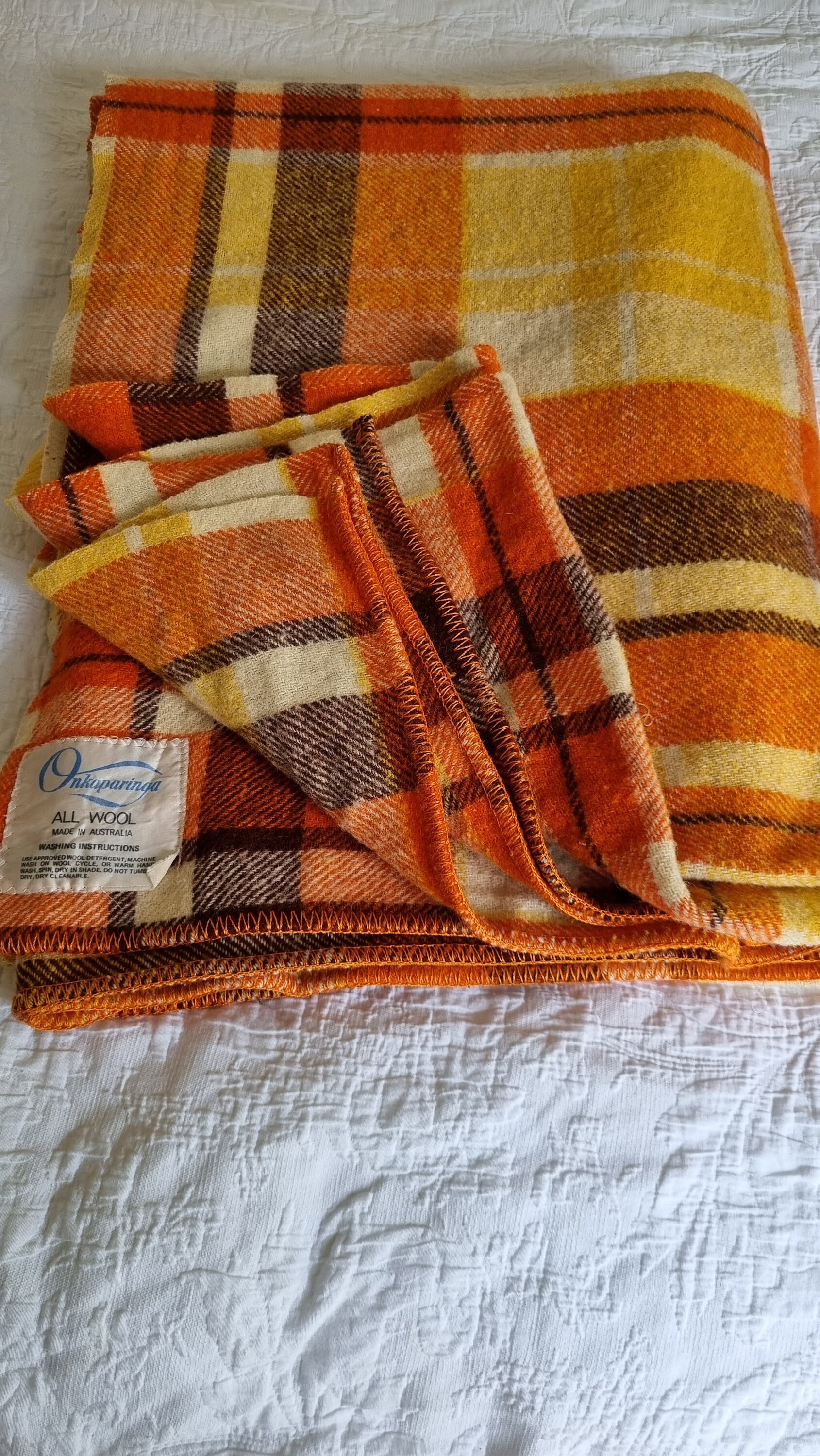 Vintage Onkaparinga All Wool Blanket Etsy