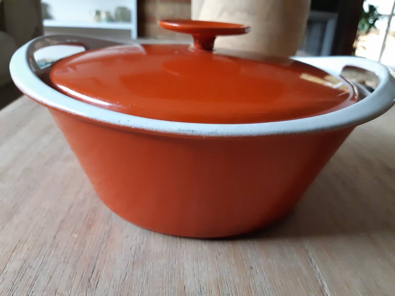 Vintage orange casserole dish/dutch oven 1970s.made in Denmark Etsy