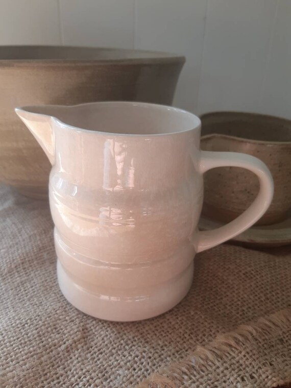 Vintage cream ceramic jug. Made in England.Farmhouse kitchen. Etsy