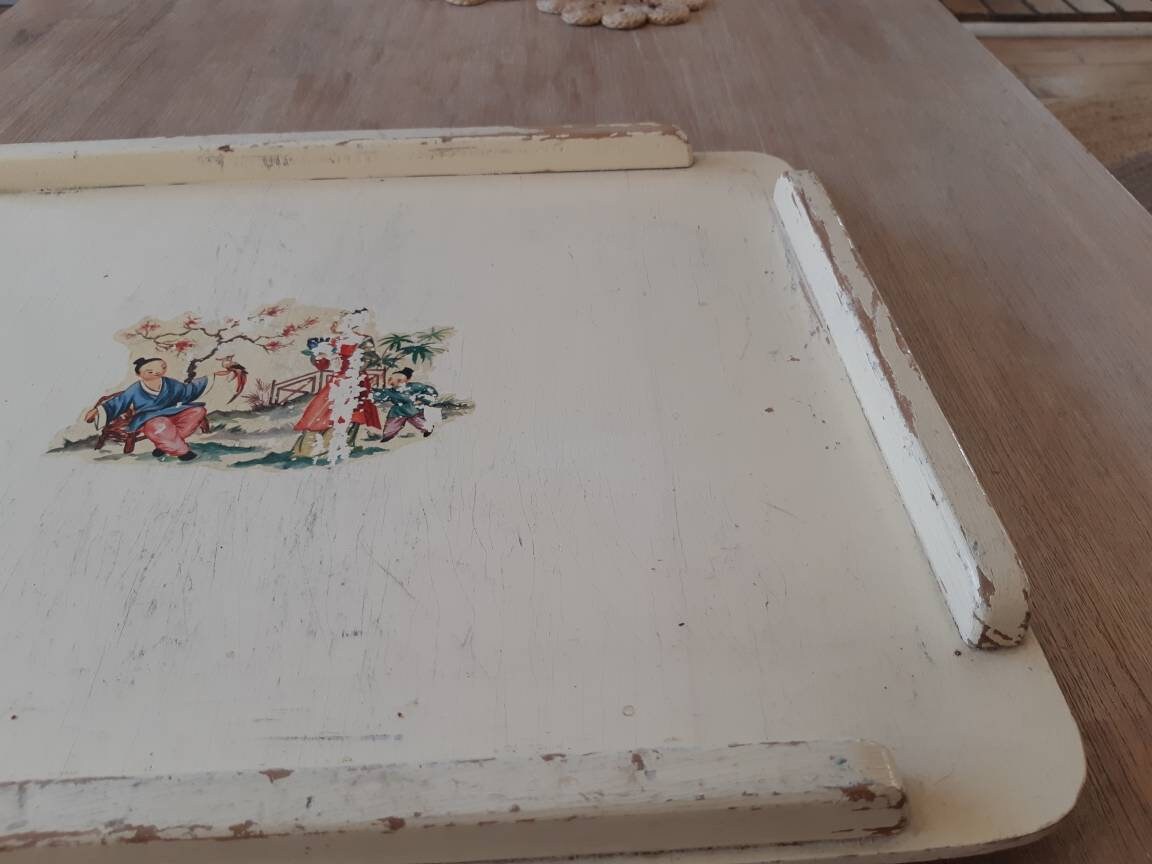 Original Vintage 50s Wooden Serving Tray Etsy Australia