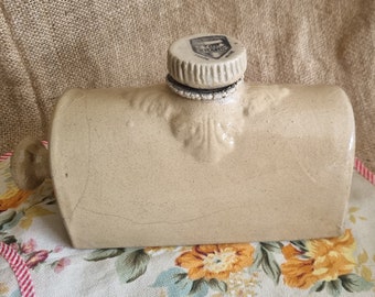 vintage stoneware hot water bottle