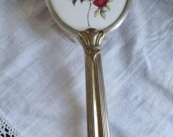 Vintage hair brush with  rose design