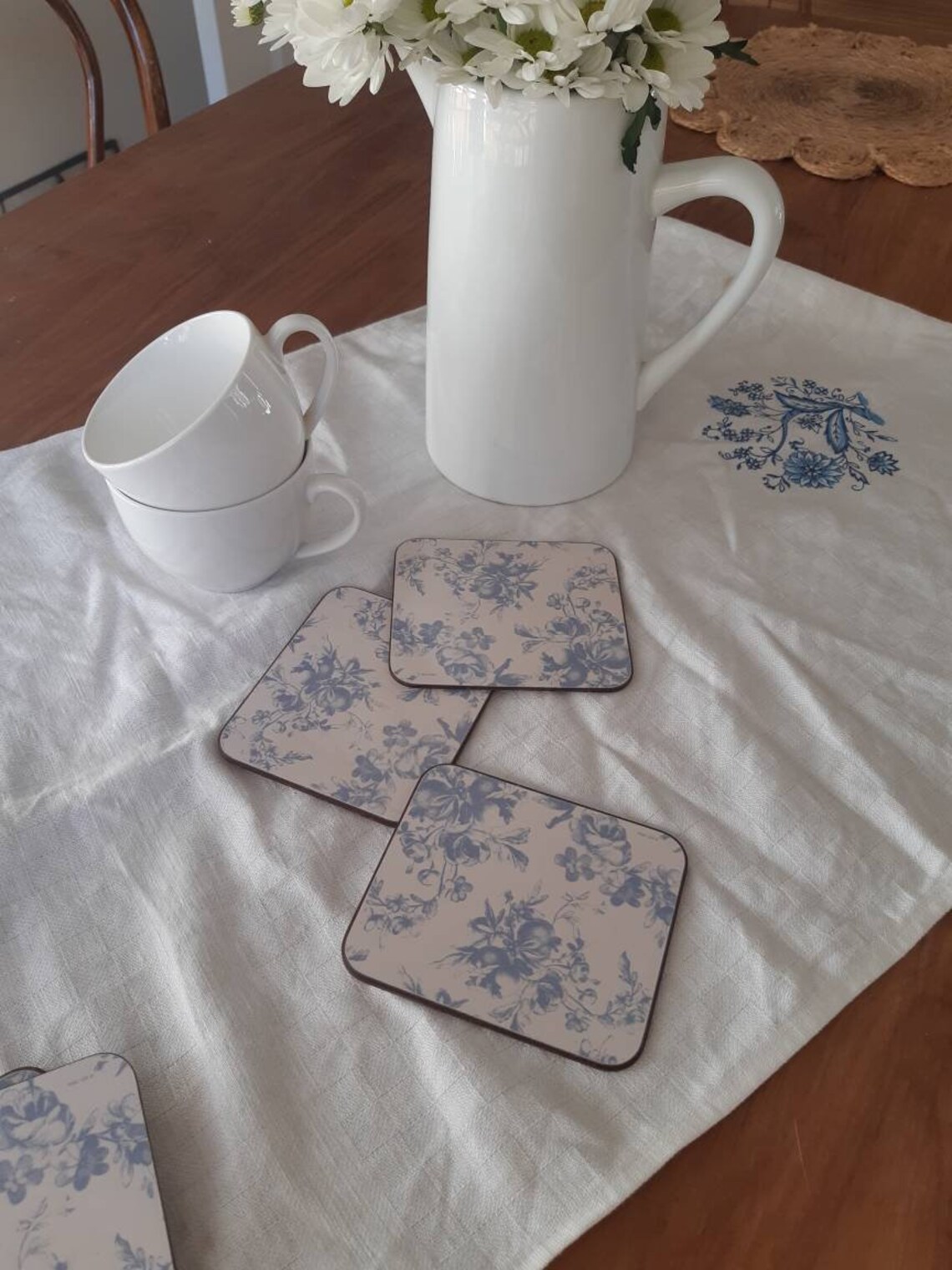 Royal Doulton vintage coasters hamptons style. Blue and white Etsy