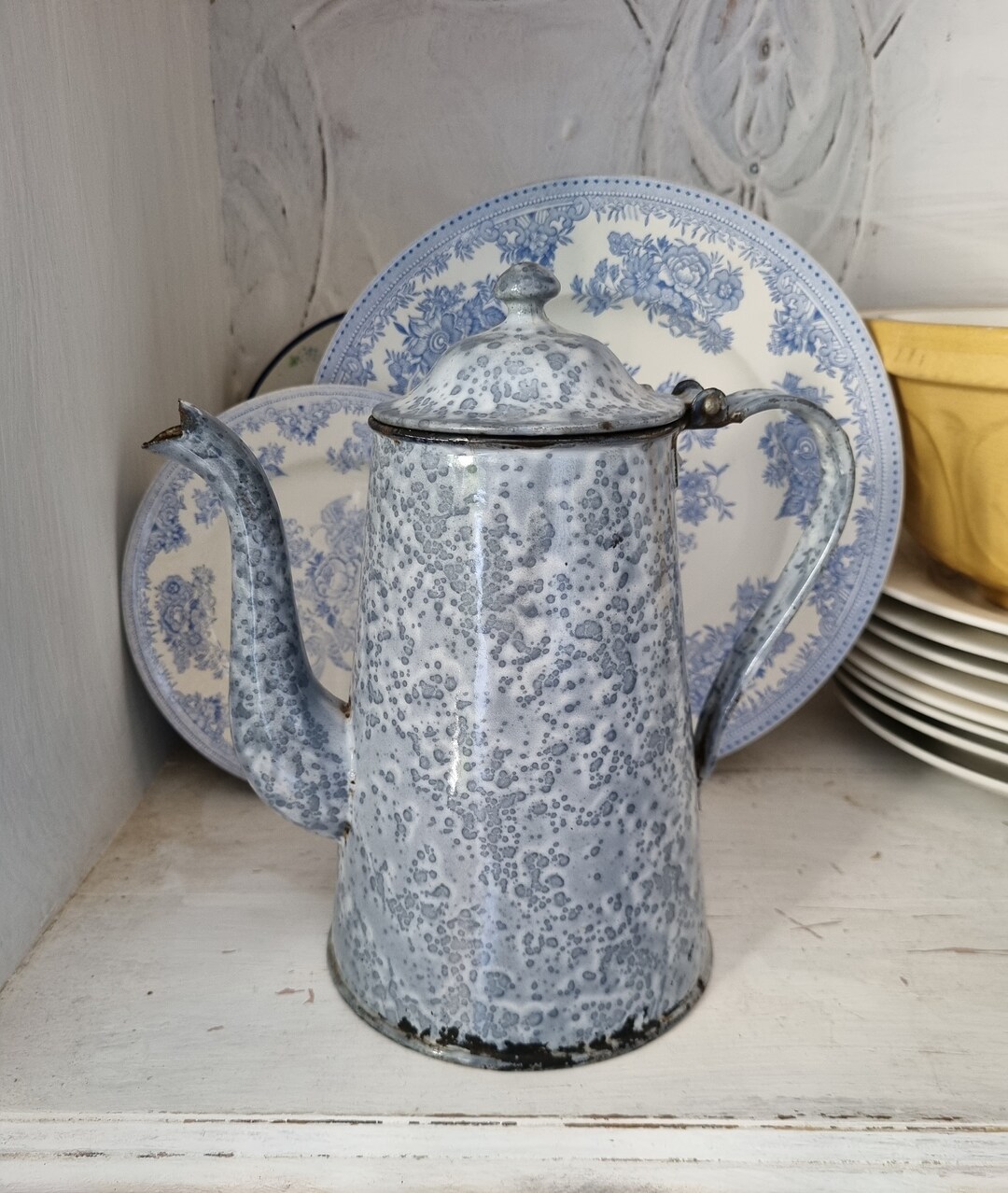 Speckled Vintage Enamelware Teapot Etsy