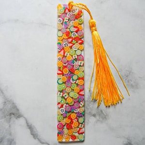Colourful Fruit Salad - Epoxy Resin Bookmark - With Silky Tassel