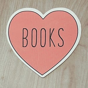 Love Books roze liefdeshartsticker