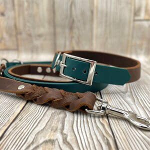 Collar Leash Set | Leather & Biothane | "eyka"