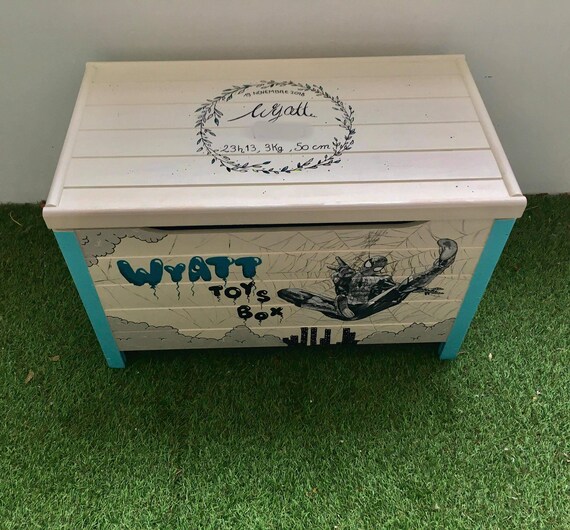 Custom/custom Wooden Toy Box and Top With Birth Information Etsy