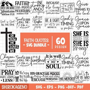 Faith Svg Bundle, Bible Verse Svg, Religious Svg, Christian Svg, God Jesus Svg, Psalm Svg, Love Faith Svg, Blessed Svg, Cut Files For Cricut