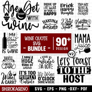 Wine Quotes Svg Bundle, Wine Svg, Drinking Svg, Alcohol Svg, Wine Glass Svg, Funny Quotes Svg, Funny Wine Sayings, Cut Files For Cricut V2