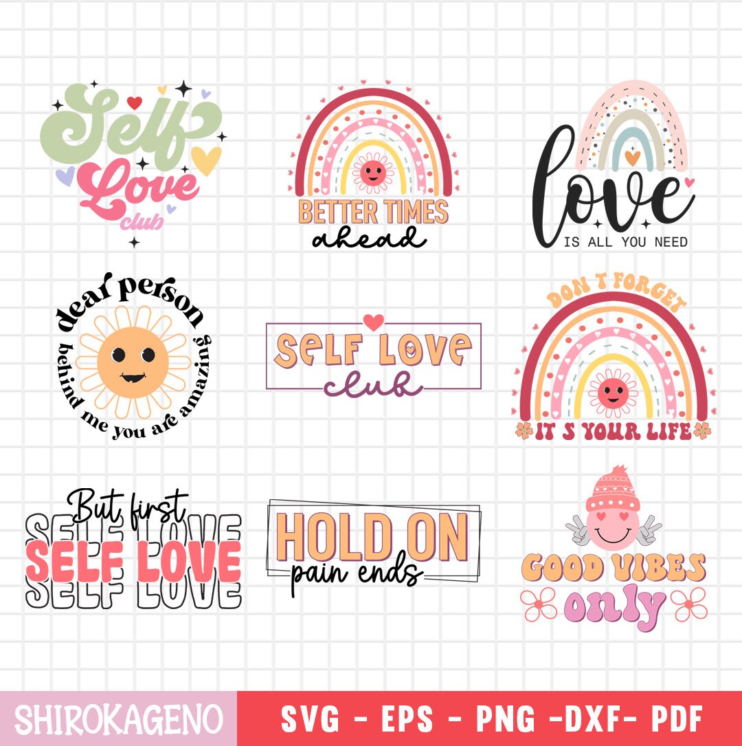 Self Love Svg Bundle, Inspirational Quotes Svg, Motivational Svg Bundle ...