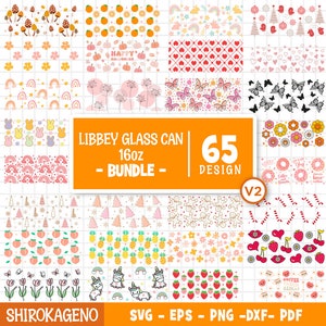 Bundle de canettes en verre Libbey - Svg de canette en verre 16 oz, enveloppe de canette en verre Libbey, fichiers Svg pour Cricut & camée silhouette, verre de lait, verrerie Svg V2