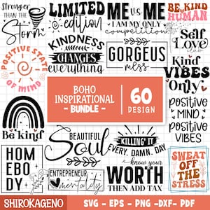 Boho Inspirational Svg Bundle, Positive Affirmations Svg, Always you Worthy Matter Enough Svg, Floral Quotes Svg, Cut Files For Cricut
