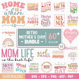 Retro Mothers Day Svg Bundle, Mom Life Svg, Mama Svg, Funny Mom Svg, Blessed Mama Svg, Mom of Boys Girls Svg, Mom Day Svg, Mom Quotes Svg V2