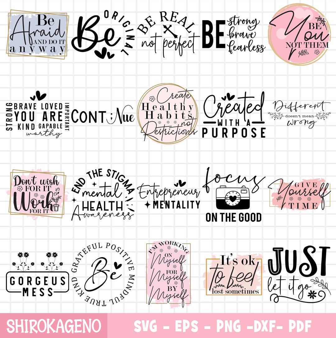 Motivational Svg Bundle, Inspirational Quotes Svg, Self Love Svg Bundle ...