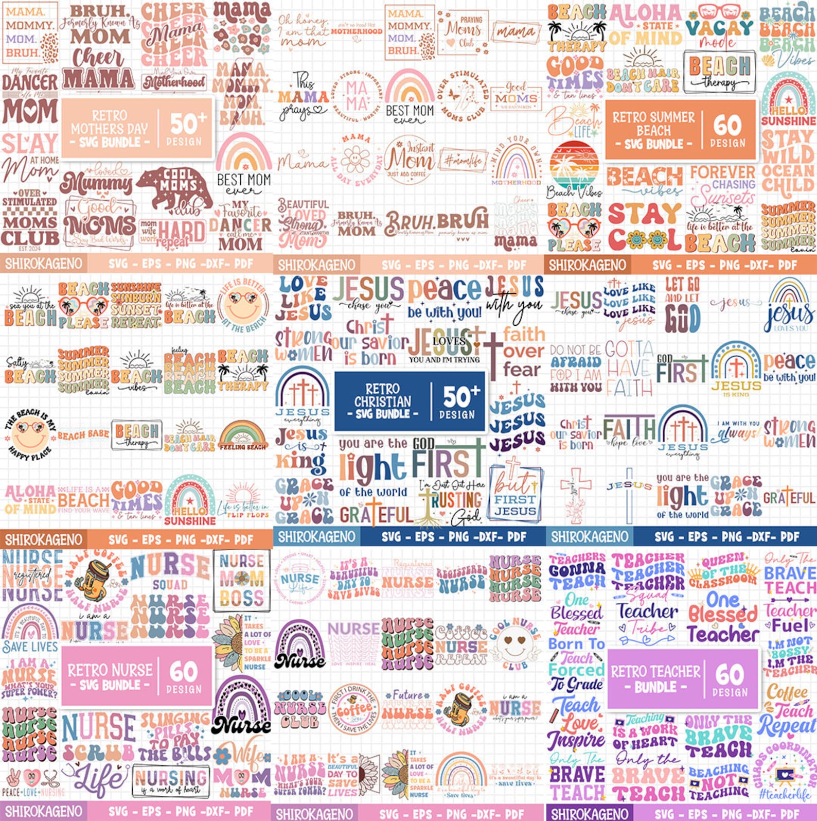 2200+ RETRO MEGA SVG Design Bundle, Retro Housewife, Retro Groovy, in ...