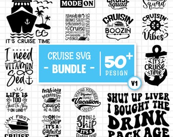 Cruise Svg Bundle, Anchor Svg, Boat Svg, Family Trip Svg, Cruise Squad Svg, Vacation, The Cruise Ship, Oh Ship Svg, Cut Files For Cricut V1