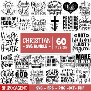 Ensemble chrétien de Svg, Svg de verset de la Bible, Svg religieux, écriture Svg, Svg de verset de la Bible, Svg béni, Dieu Svg, Svg foi, couper des fichiers pour Cricut